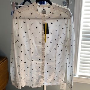Women’s white shirt with bird print